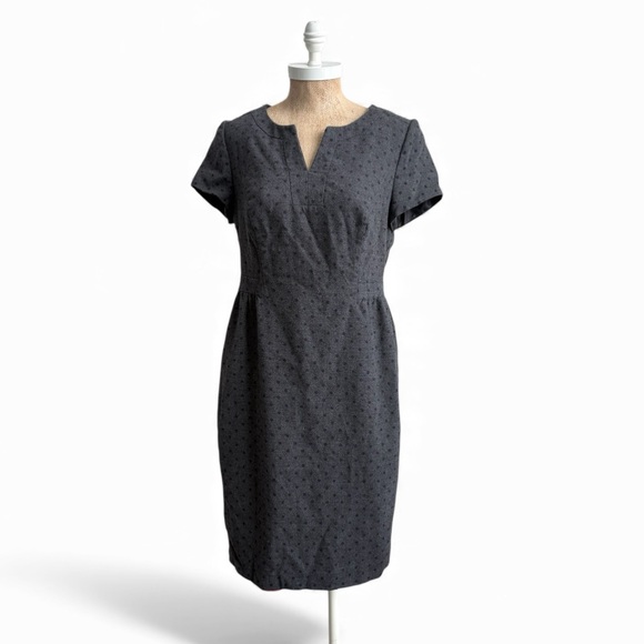 Boden Dresses & Skirts - Boden Wool Blend Polka Dot Tulip Split Neck Sleeve Dress Size 10